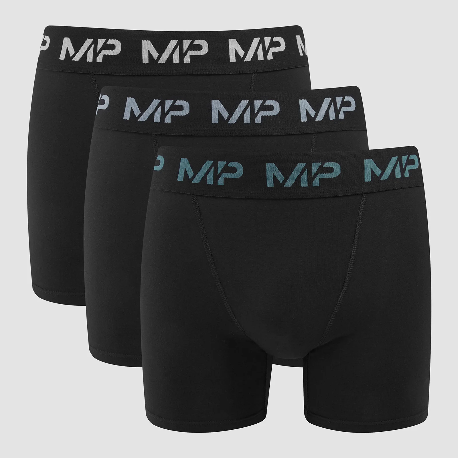 MP meeste värvilised logoga bokserid (3-pakk) must/suitsusinine/kivisinine/videvikuhall - XXS Pilt 1