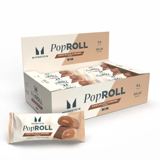 Täidisega batoonid Pop Rolls - 12 x 27g - Šokolaadi-karamelli