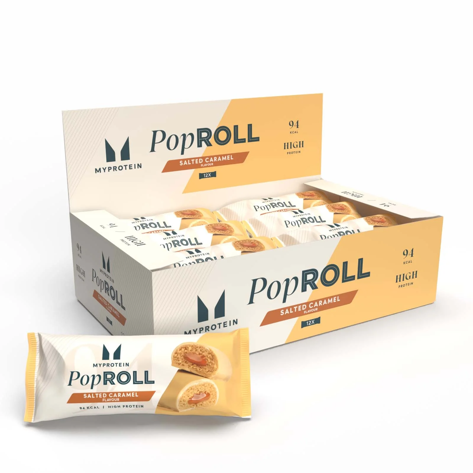 Täidisega batoonid Pop Rolls - 12 x 27g - Soolane karamell Pilt 1