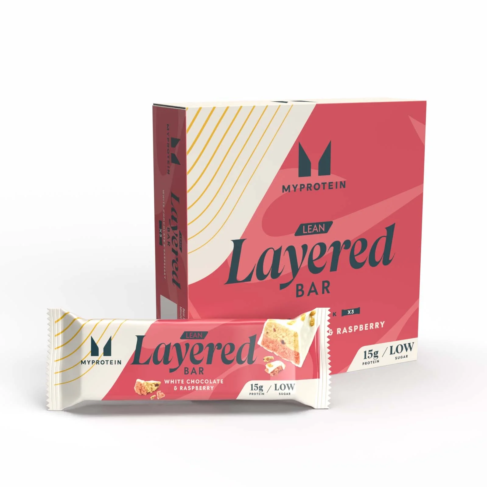 Väikse rasvasisaldusega kihiline batoon - 3 x 40g - White Chocolate and Raspberry Pilt 1