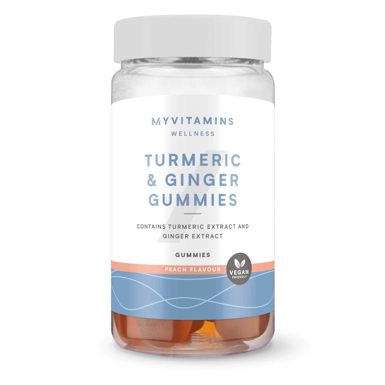 Kurkumi ja ingveri kummikommid - 60GUMMIES, 30servings - Peach Pilt 1