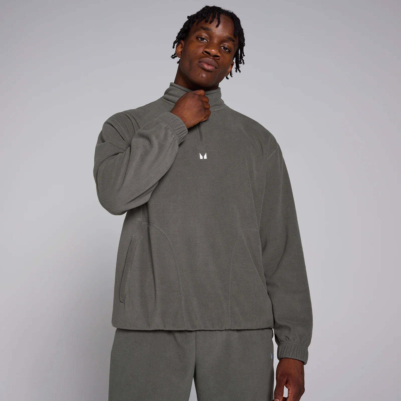 MP meeste veerandpikkuses tõmblukuga fliispluus – tumehall - XS Pilt 1