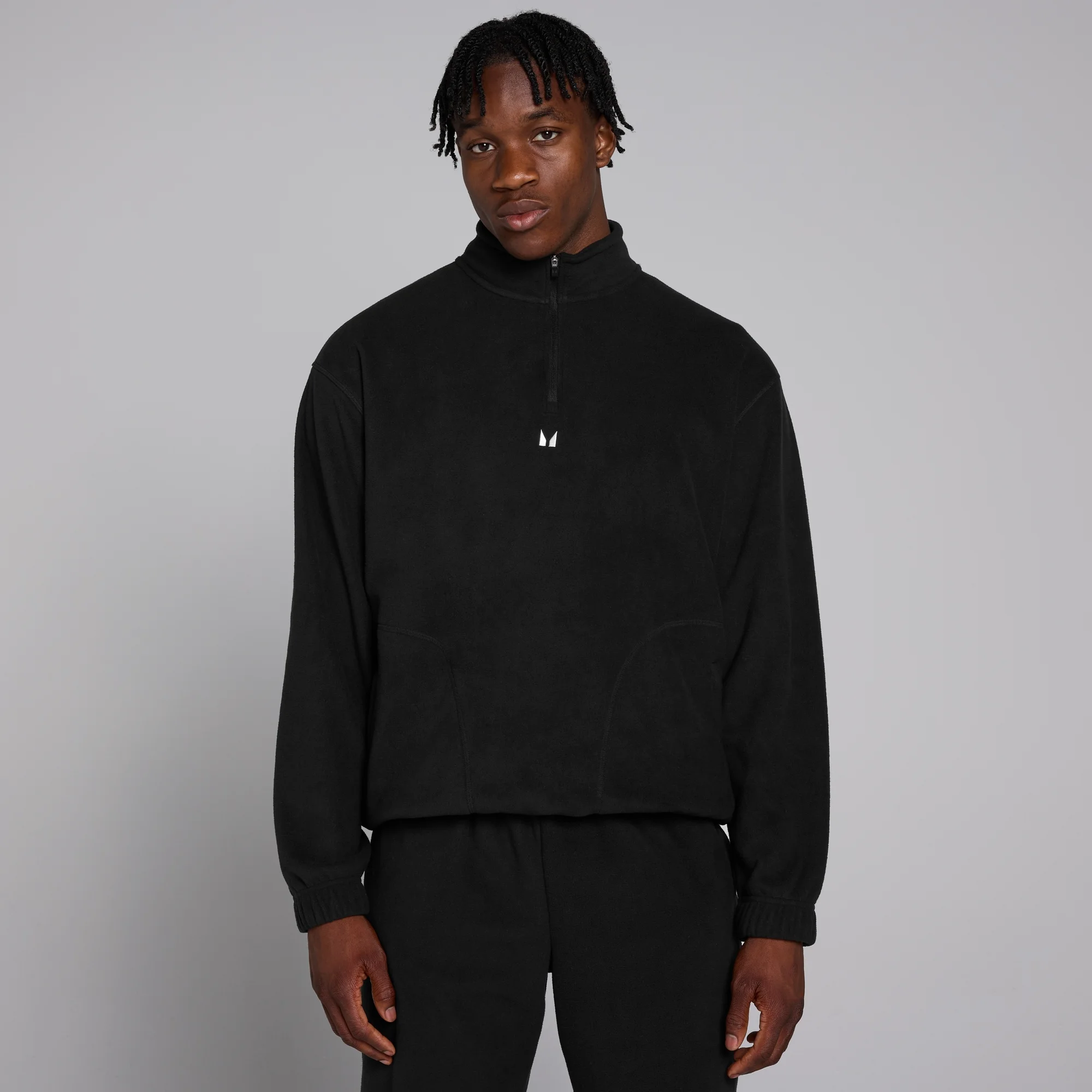 MP meeste veerandpikkuses tõmblukuga fliispluus – must - L Pilt 1