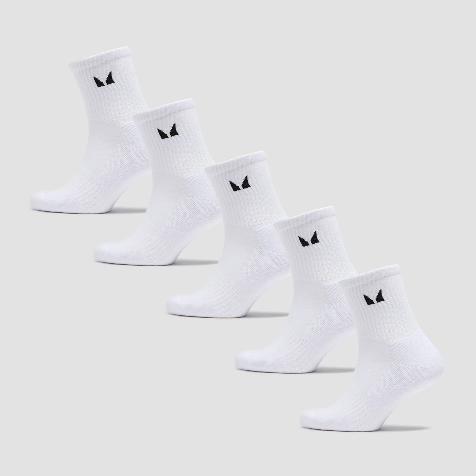 MP Unisex Crew Socks (5 Pack) - White - UK 6-8 Pilt 1