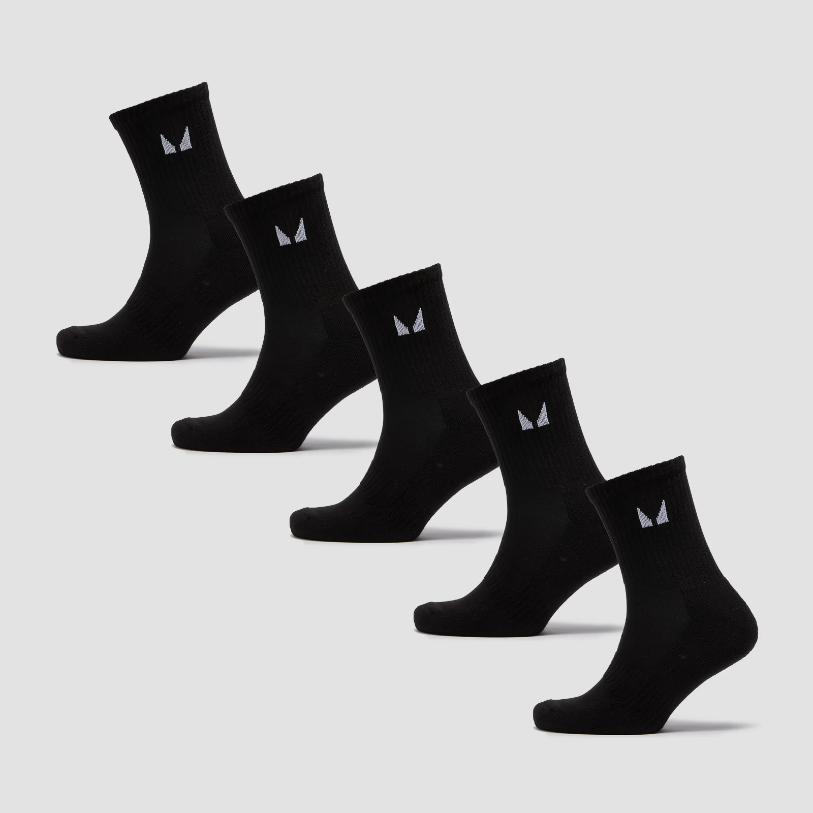 MP Unisex Crew Socks (5 Pack) - Black - UK 6-8 Pilt 1