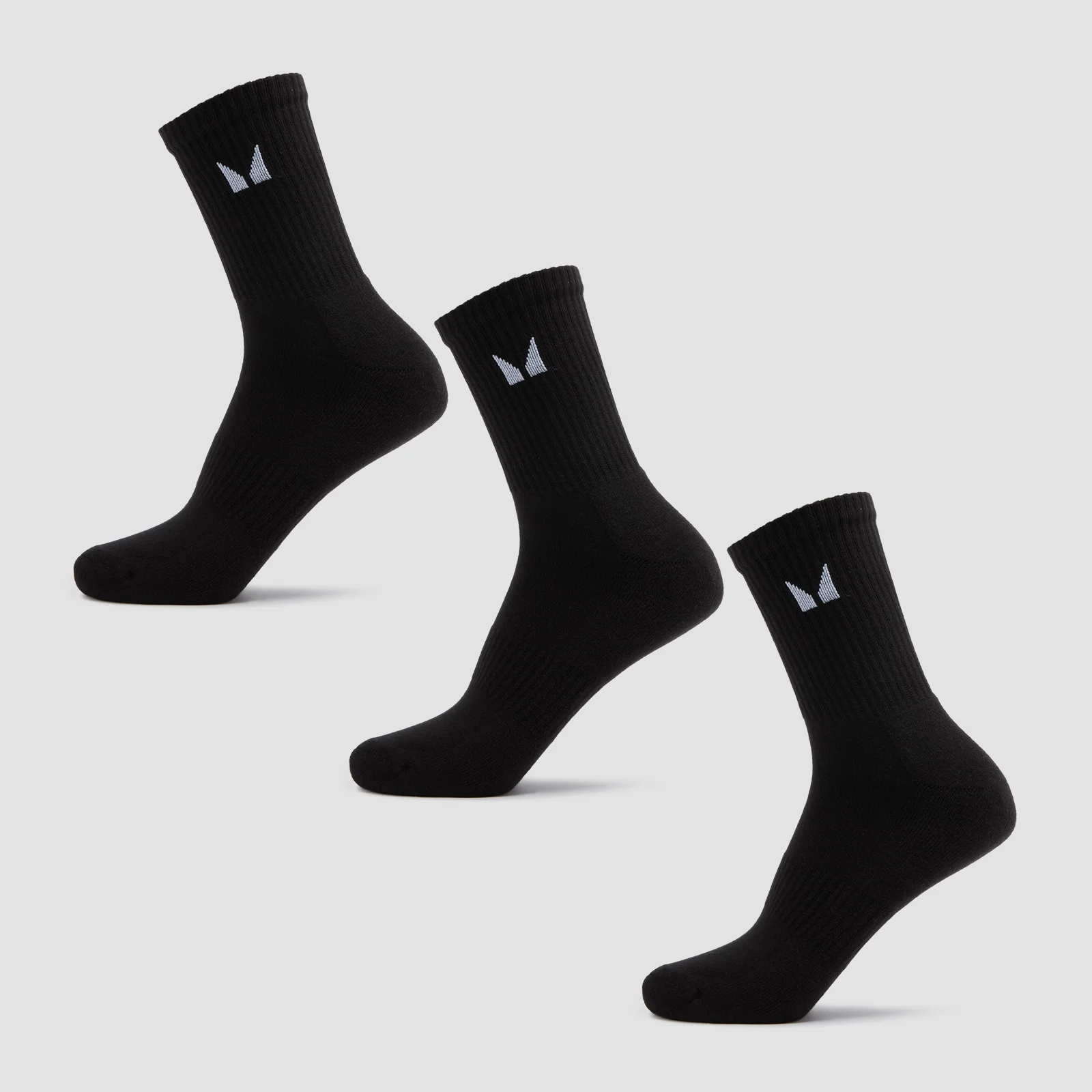 MP Unisex Crew Socks (3 Pack) - Black - UK 6-8 Pilt 1