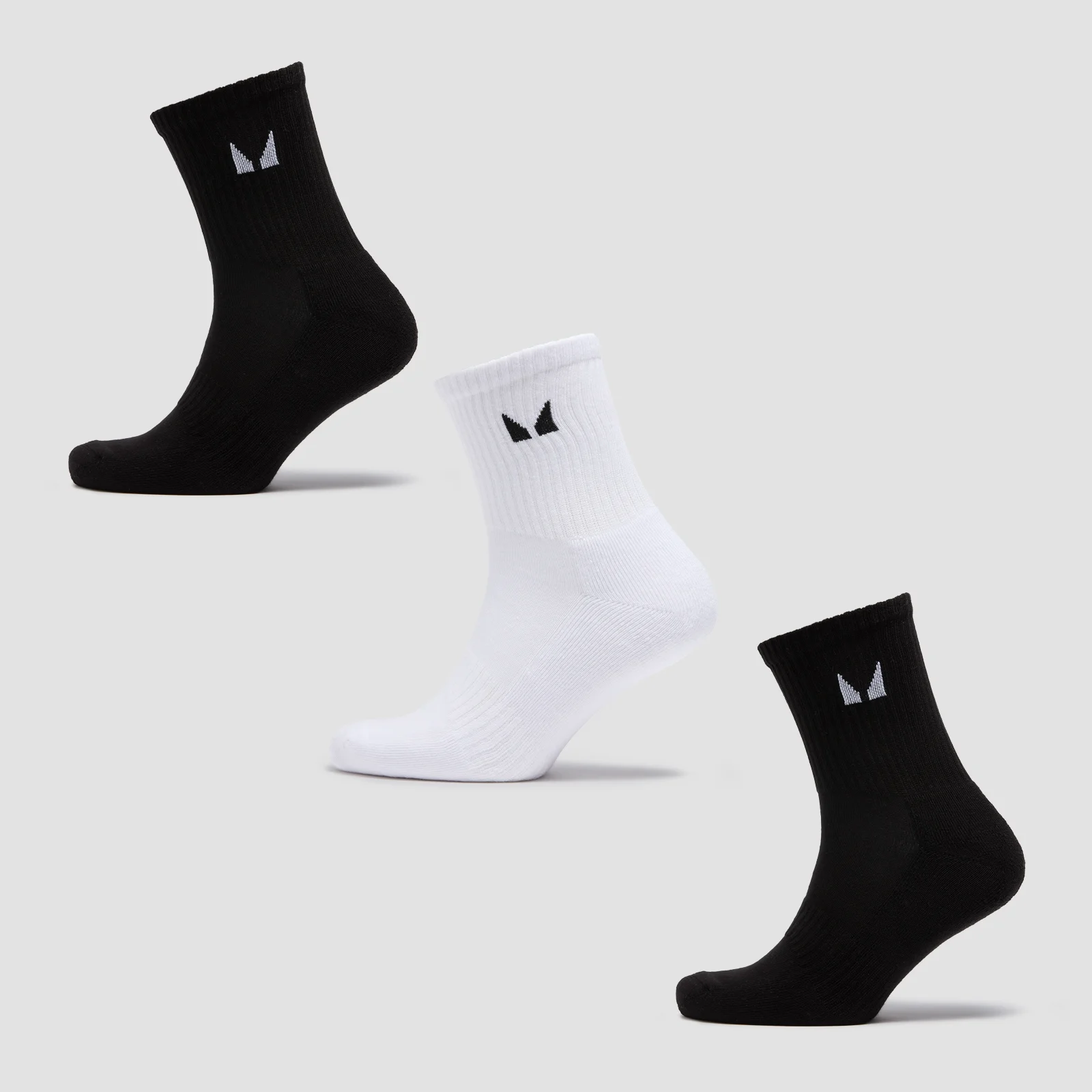 MP Unisex Crew Socks (3 Pack) - Black/White - UK 6-8 Pilt 1