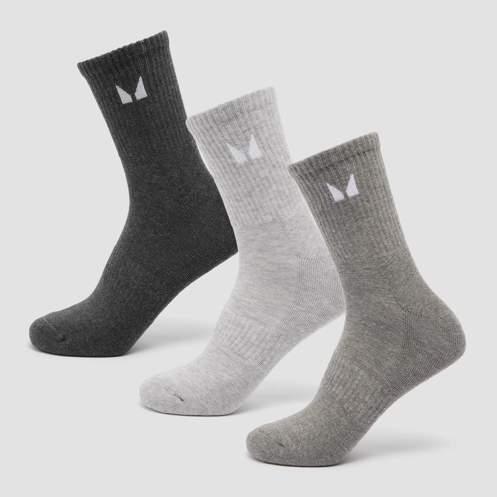 MP Unisex Crew Socks (3 Pack) - Grey - UK 2-5 Pilt 1