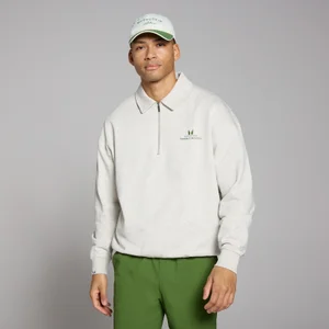 MP meeste Lifestyle kraega 1/4 tõmblukuga pluus - helehall - Size XS