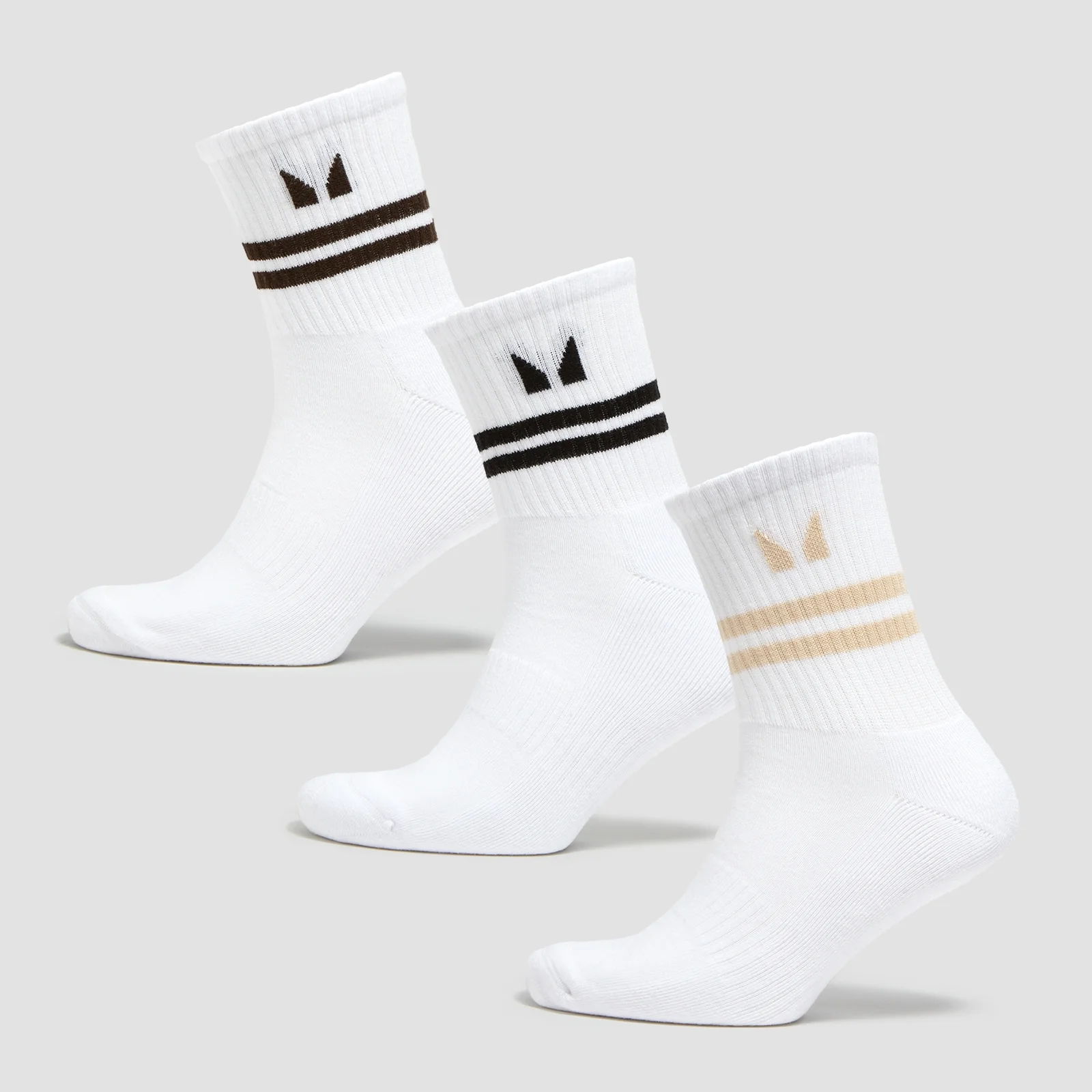 MP Tatiana 3pk Crew Socks - White/Coffee - UK 6-8 Pilt 1