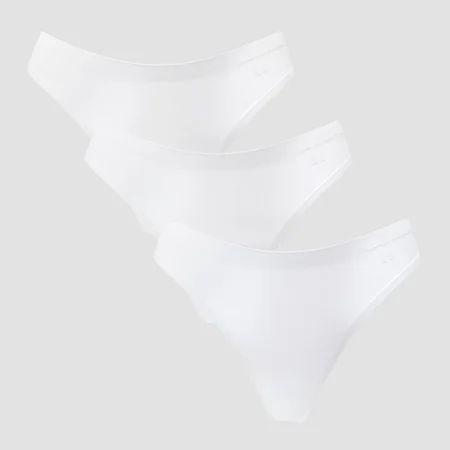 MP naiste keskmise kõrgusega nähtamatute pesujoontega stringid (3 tk) – valged