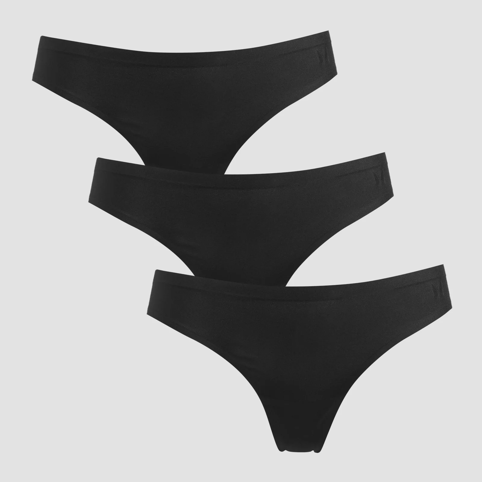 MP Women's Mid Rise No VPL Thong (3 Pack) - Black - S Pilt 1
