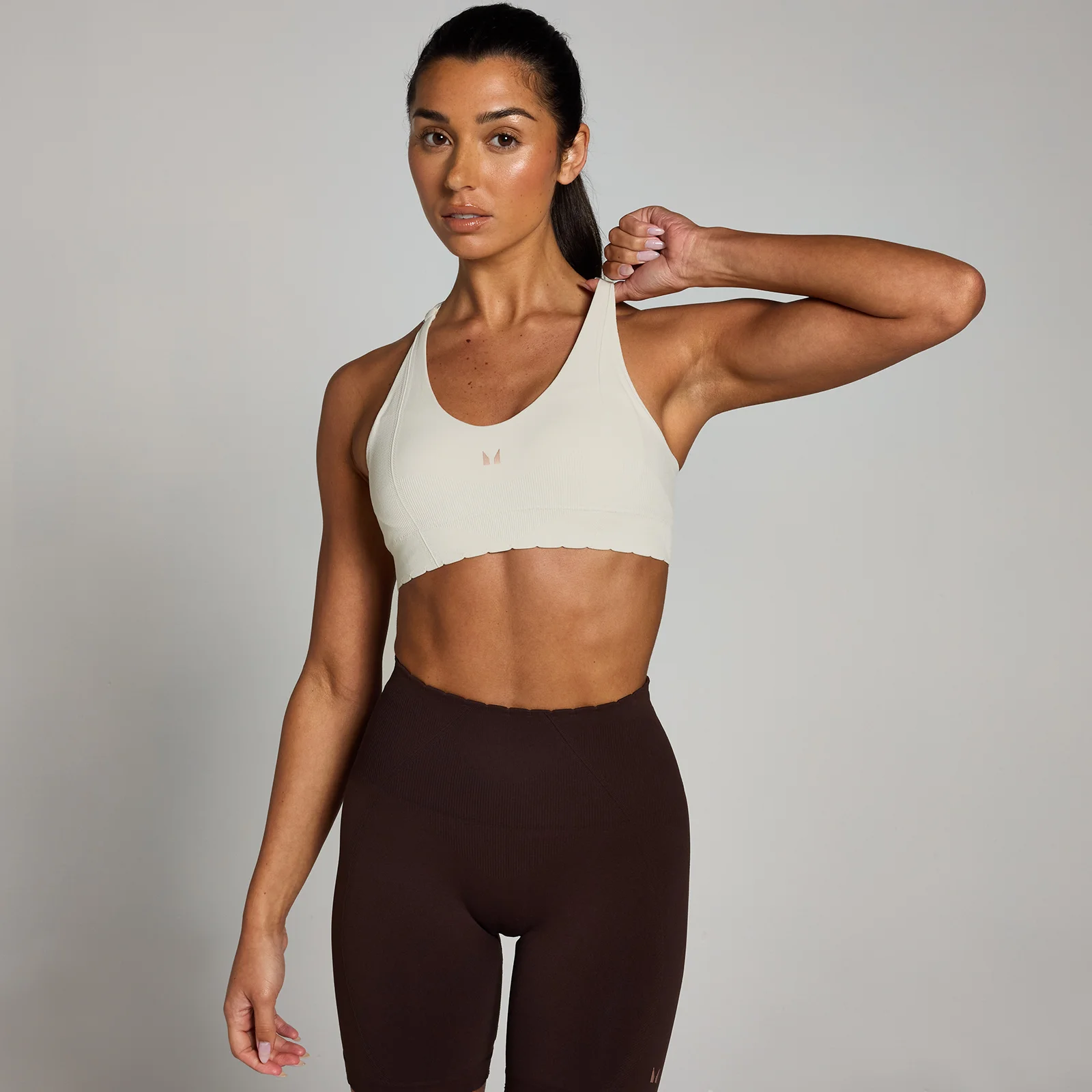 MP Tempo Ultra kollektsiooni naiste õmblusteta spordirinnahoidja – kreemikas - XXL Pilt 1