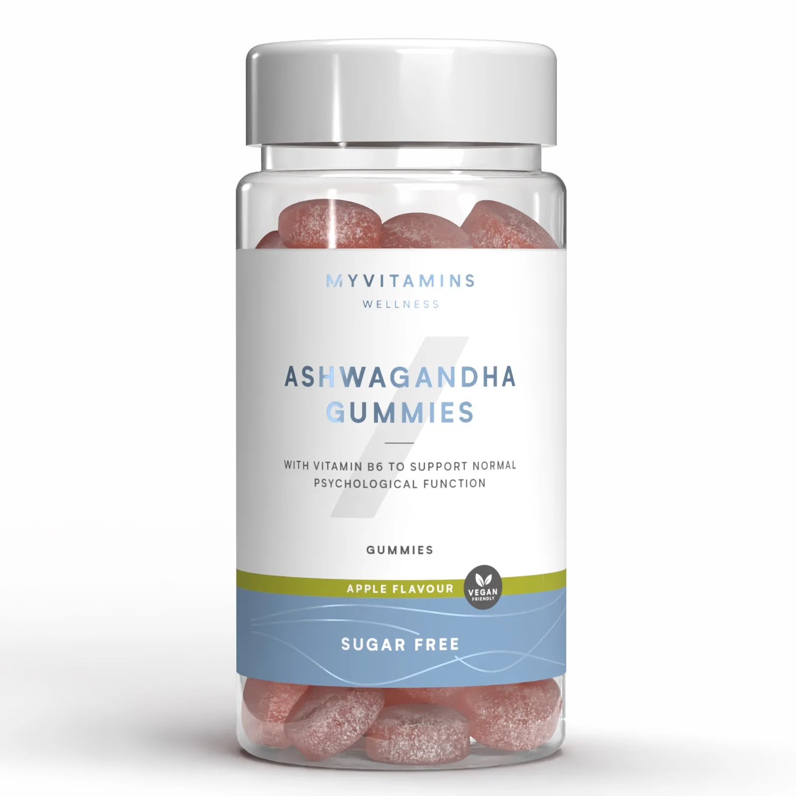 Suhkruvabad Ashwagandha kummikommid - 60gummies - Sugar Free Apple Pilt 1