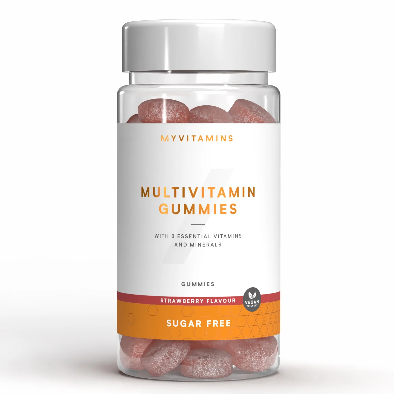 Suhkruvabad multivitamiini kummikommid - 60gummies - Sugar Free Strawberry Pilt 1