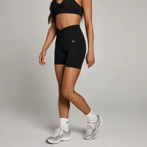 MP Tempo sarja naiste kroogitud esiosaga lühikesed püksid – mustad - Size XS