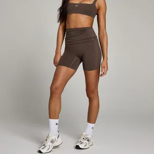 MP Studio sarja naiste volditava värvliga lühikesed püksid – šokolaadipruunid - Size XL