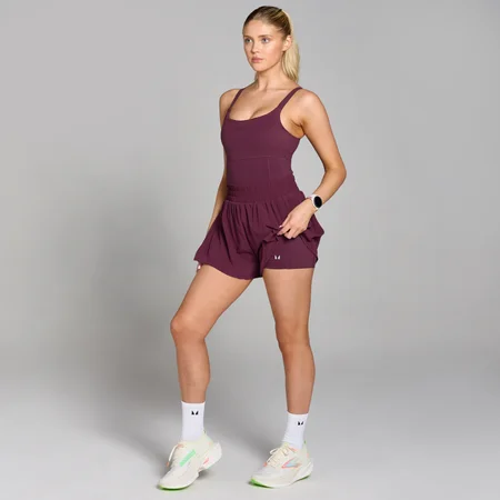 MP Velocity sarja naiste plisseeritud lühike pükstükk – veinipunane