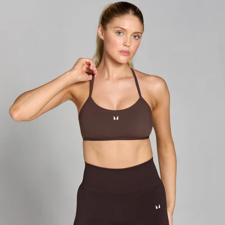 MP Tempo sarja naiste ristpaeltega spordirinnahoidja – šokolaadipruun