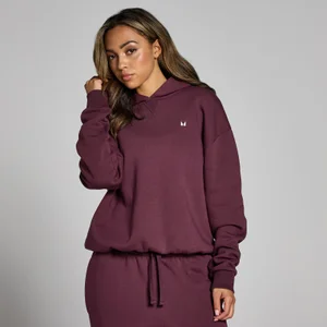 MP Basics-sarja naiste laia lõike ja kapuutsiga dressipluus – tumepunane - Size XS