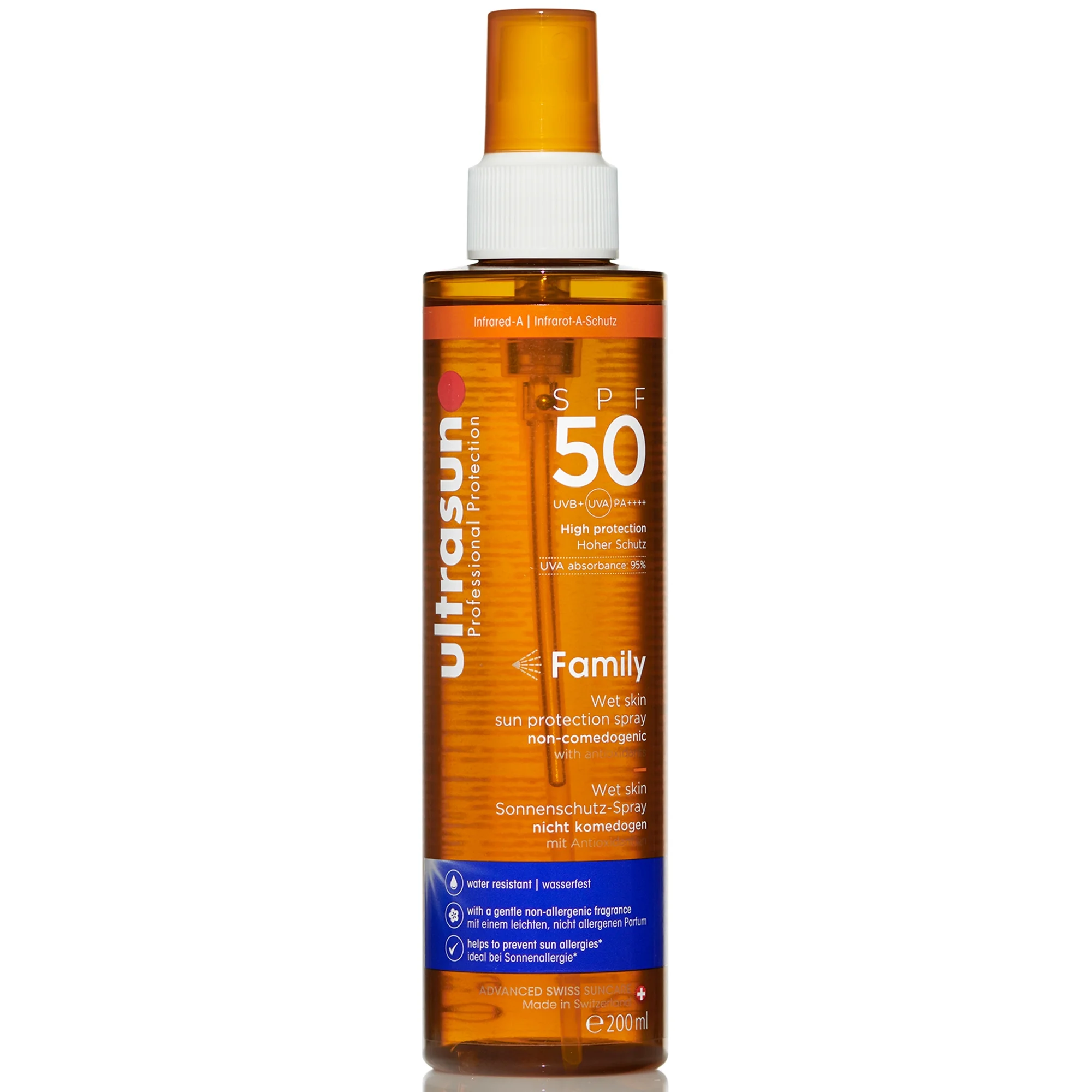 Ultrasun Family Wet Skin Spray SPF50 200ml Pilt 1