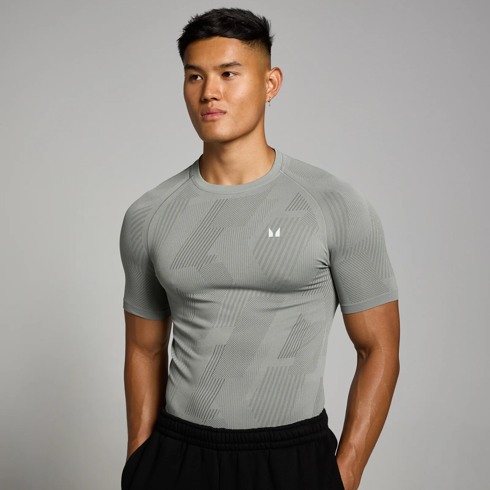 MP Tempo sarja meeste sambamustriga õmblusteta T-särk – hall - XS Pilt 1