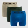 MP meeste bokserid (3-pakk) – tumerohelised/salveirohelised/sinised