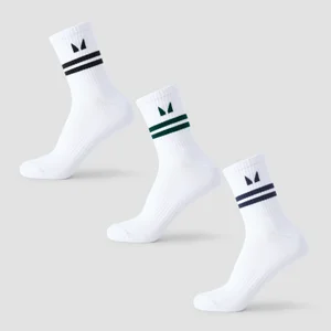 MP triibulised pikad retrosokid (3 paari) – must/tumeroheline/tumesinine - Size UK 2-5