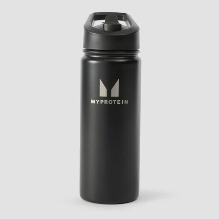 Myproteini taaskasutatud metallist klapitava kõrrega pudel 500 ml – must
