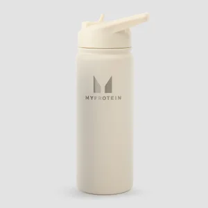 Myproteini taaskasutatud metallist klapitava kõrrega pudel 500 ml – kreemjas - Colour Natural Cream