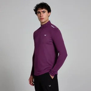MP Active-sarja meeste võrkkangast 1/4 pikkuses tõmblukuga T-särk – ploomililla - Size S