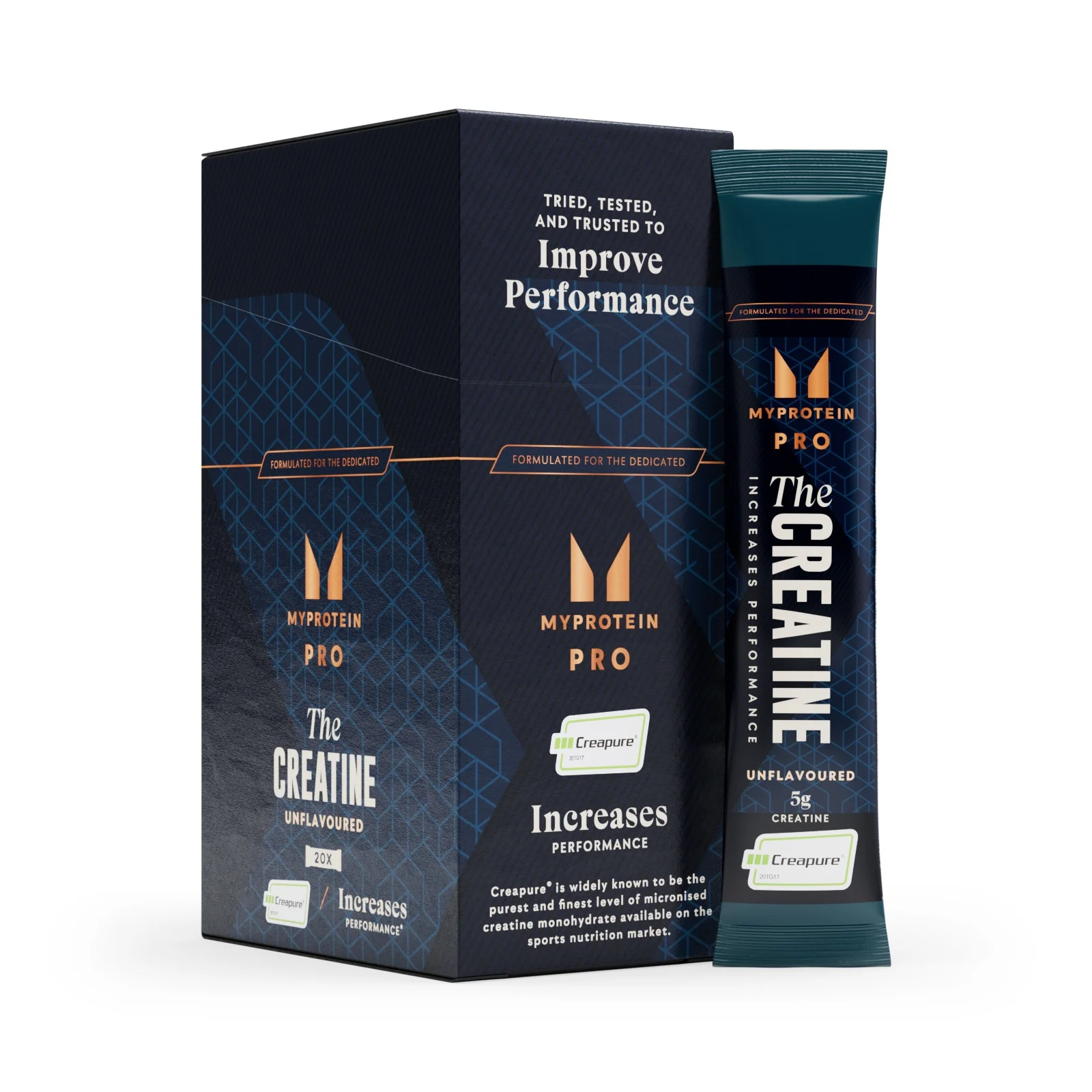 THE kreatiini (Creapure) pulkpakend - 20 x 5.7g - Maitsestamata Pilt 1