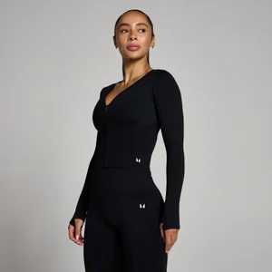 MP Women's Tempo Seamless Cropped Jacket - Black - Size XS
