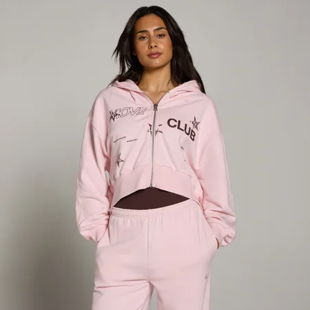 MP Naiste Move Club Graphic Kerge Loopback Lukuga Kapuutsiga Pusa - Blush