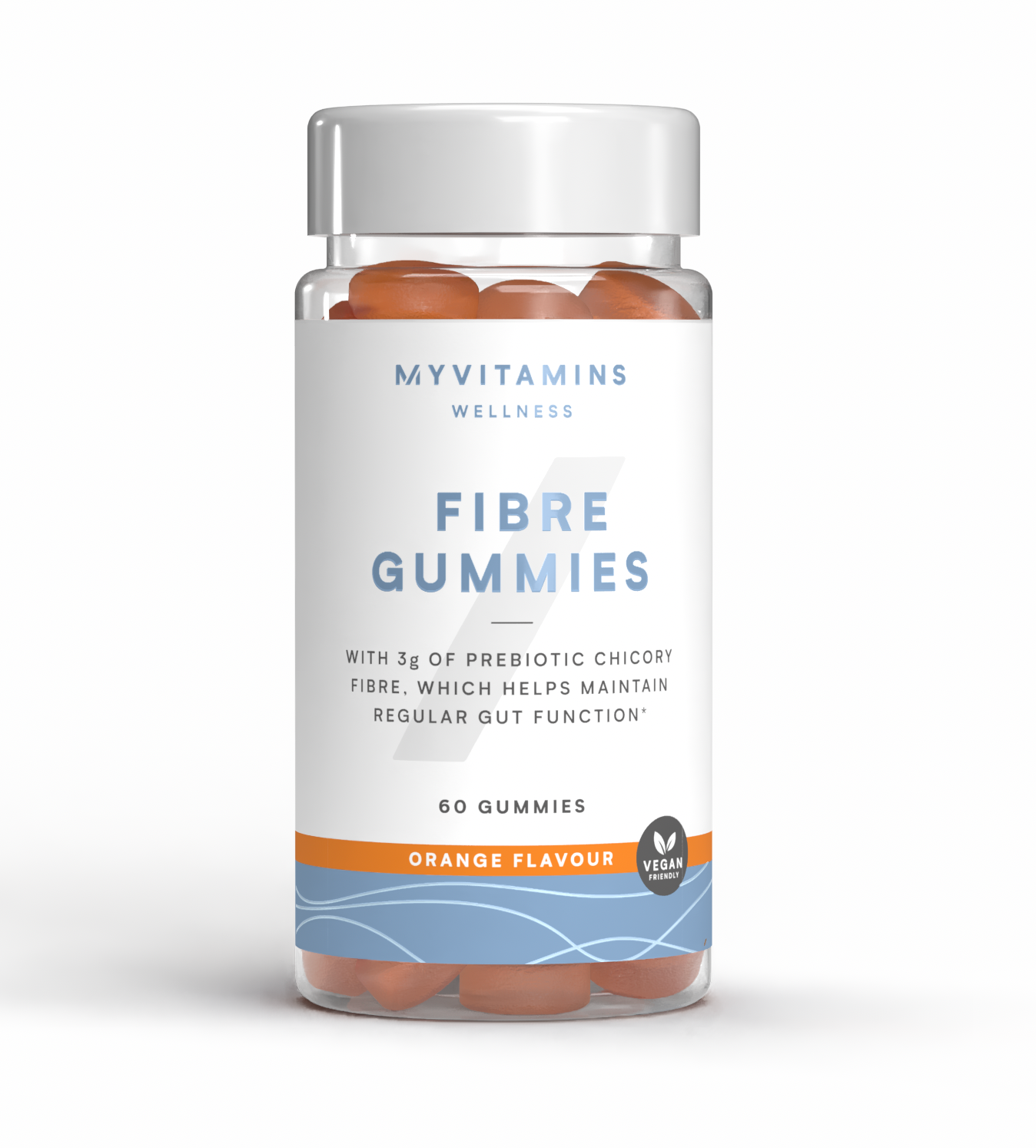 Kiudainerikkad kummikommid - 60 gummies, 30Portsjonit - Oranž Pilt 1
