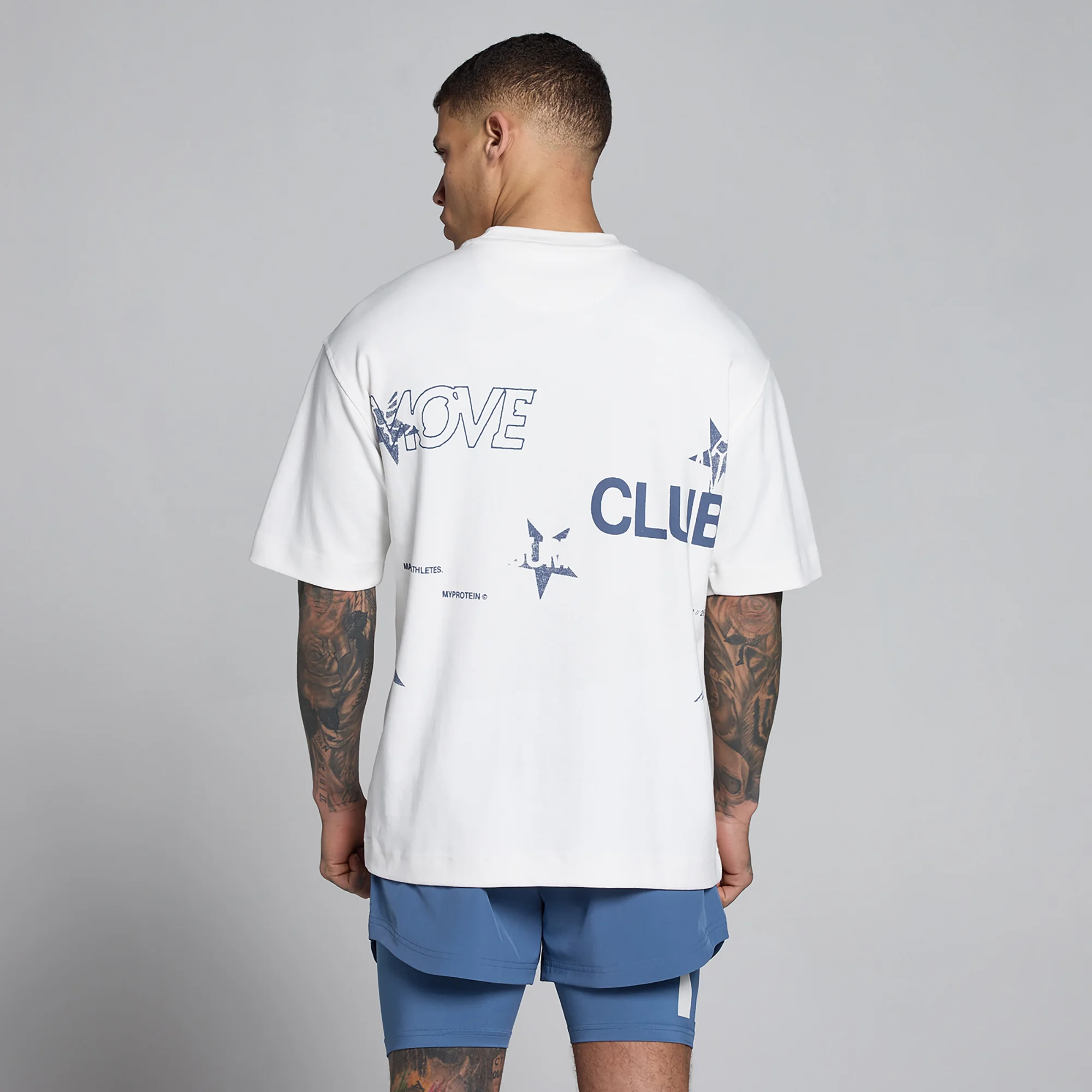 MP Meeste Hybrid Graphic Oversized puuvillane t-särk - Valge/Sinakas ...