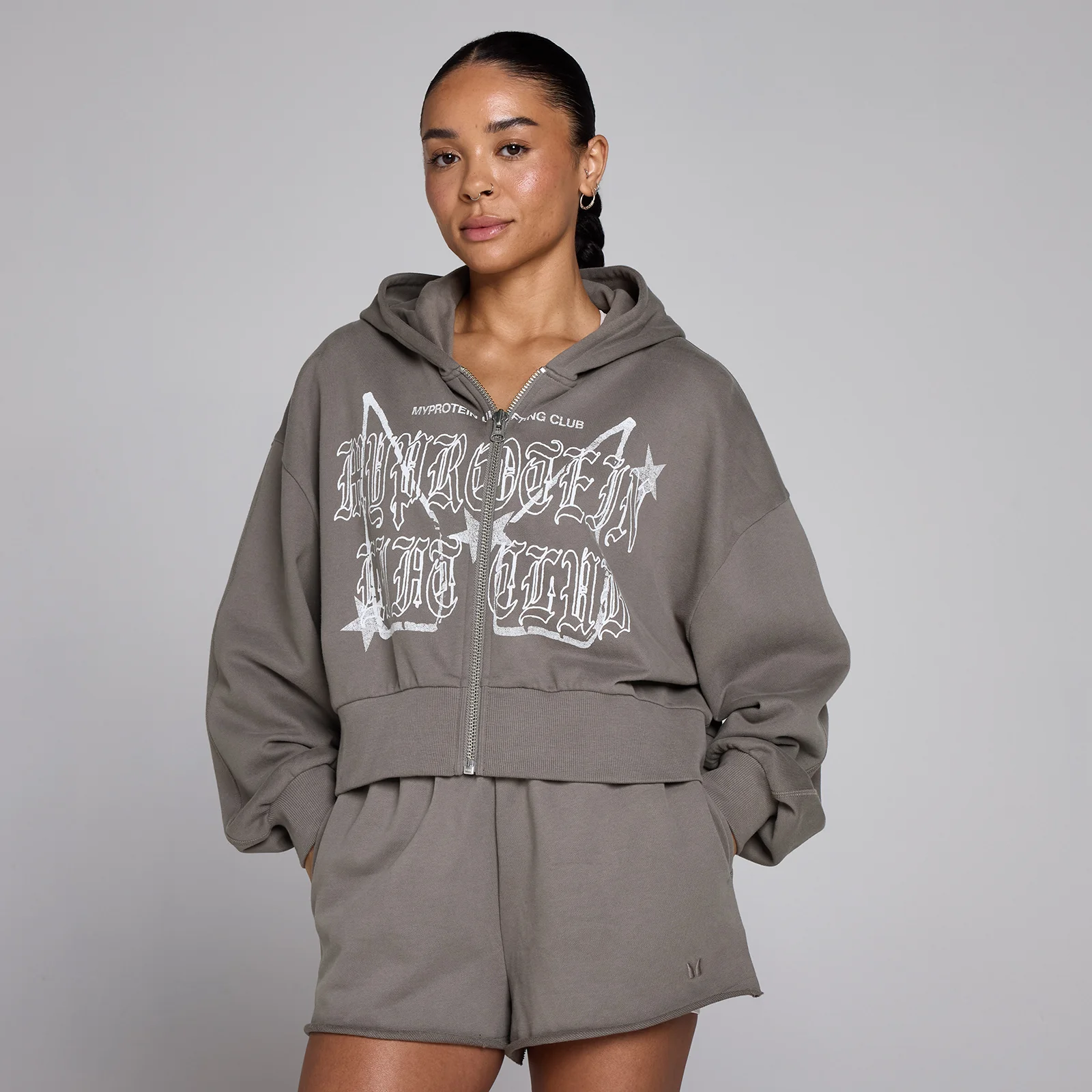 MP Women's Lift Graphic Lightweight Loopback Zip Through Hoodie - Dark Truffle - S Pilt 1