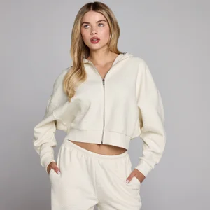 MP Women's Waffle Zip Through Hoodie - Ivory - Size XS