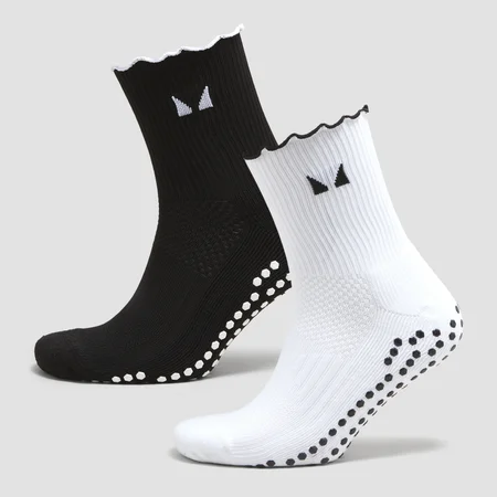 MP Voltidega Pilates Sokid (2 paari) - Must/Valge