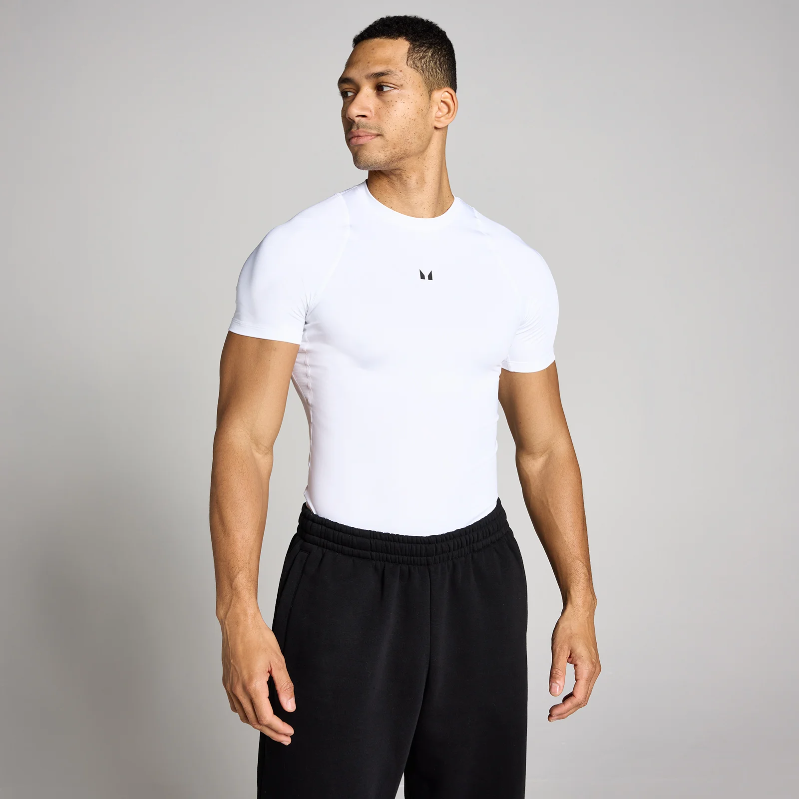 MP Men's Training Short Sleeve Baselayer - White - M Pilt 1