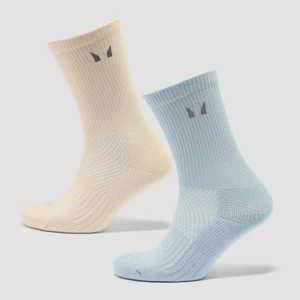 MP helkuritega jooksusokid (2 paari) - Või/Heledam sinine - Size UK 6-8