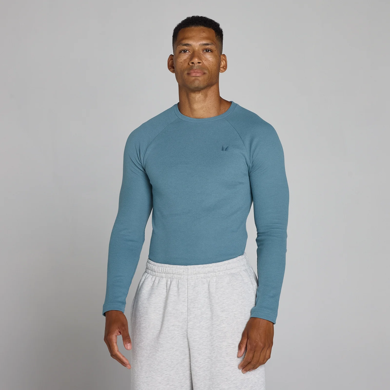 MP Meeste Lift Ribiline Muscle Fit Pikk Pluus - Midnight Slate - L Pilt 1