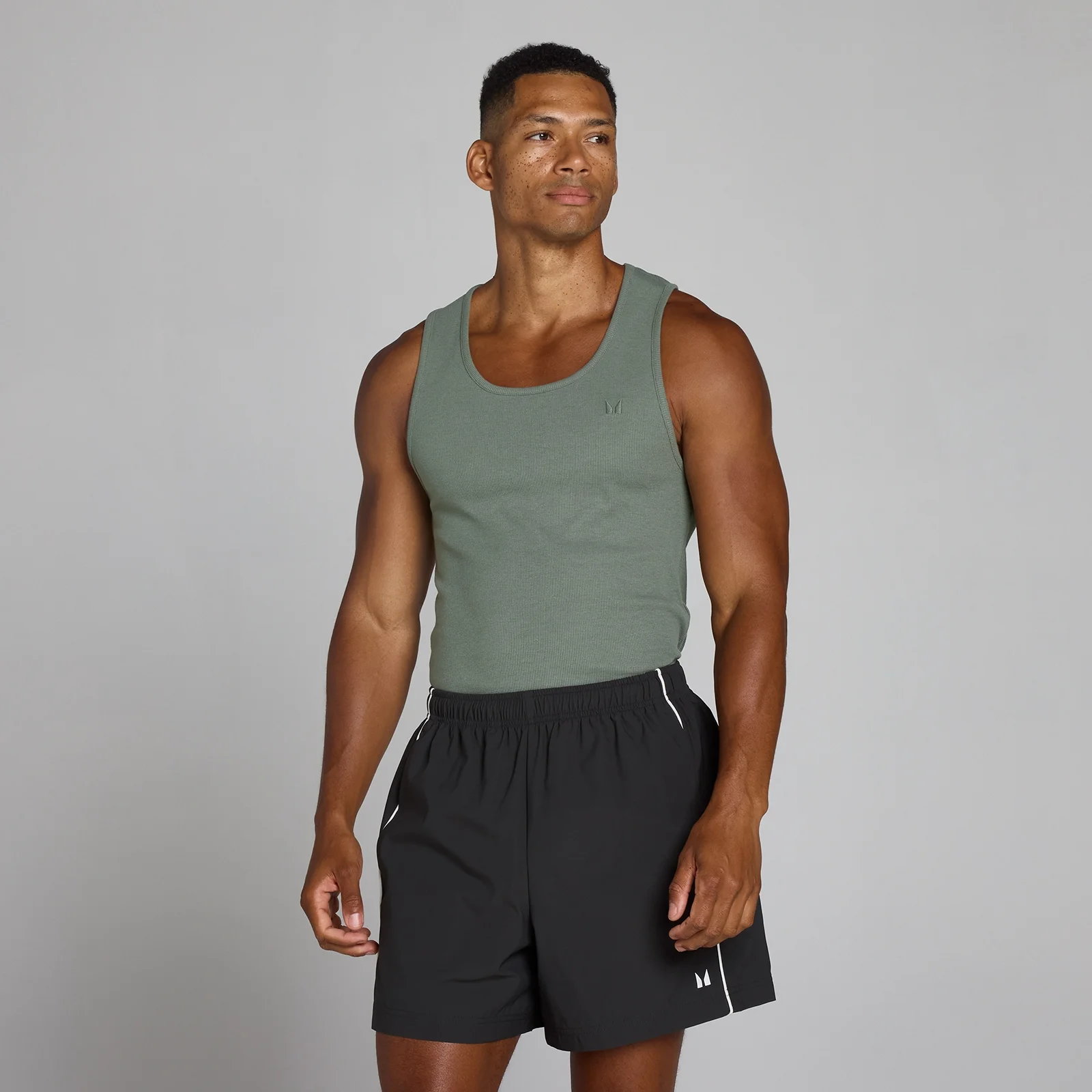 MP Meeste Lift Ribiline Muscle Fit Topp - Gunmetal - S Pilt 1