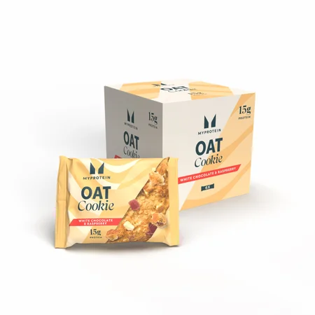 Küpsetatud proteiiniküpsis - 6 x 65g - White Chocolate and Raspberry (Oat)