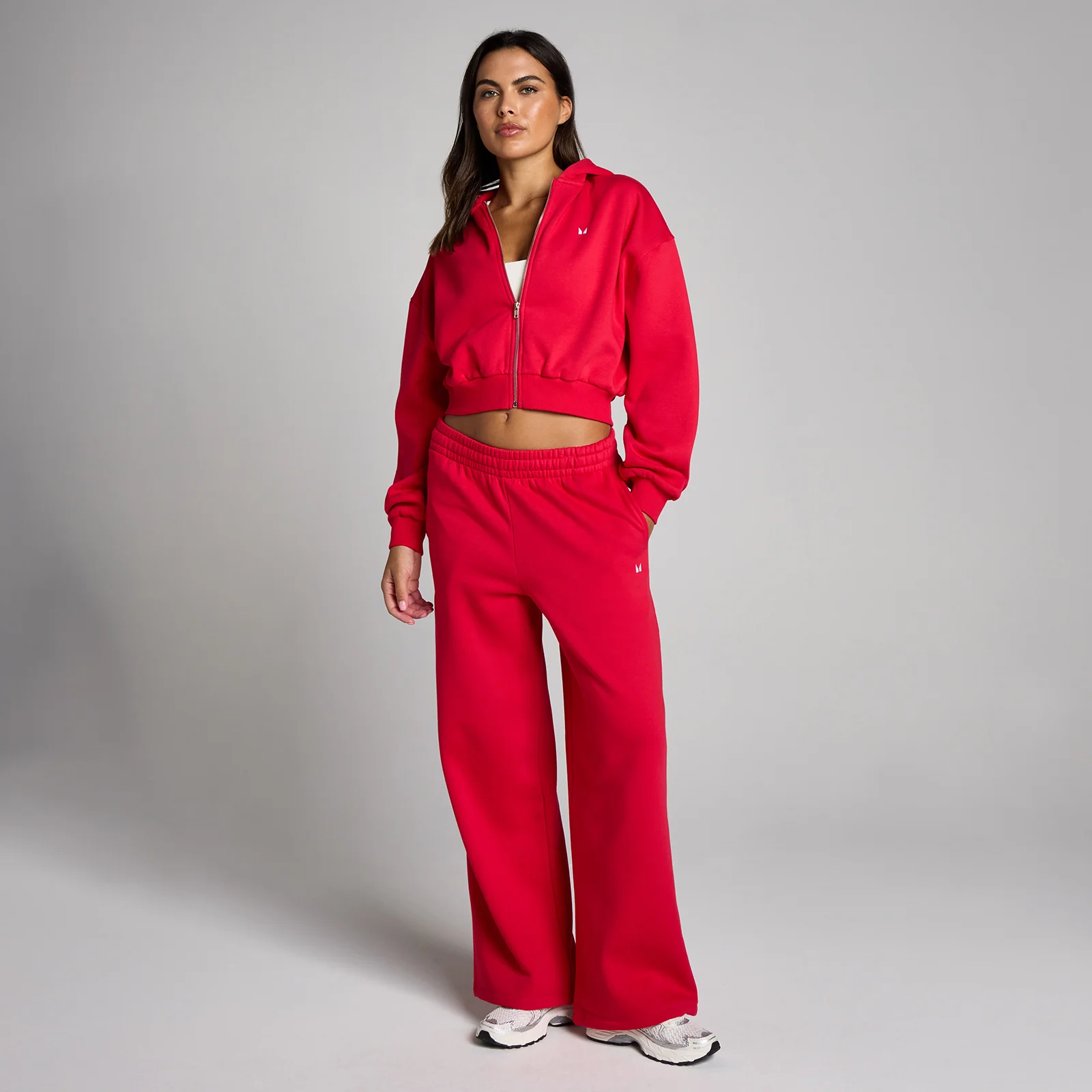 MP Naiste Basic Zip Through Cropped Kapuutsiga Dressipluus - Chilli - XS Pilt 3