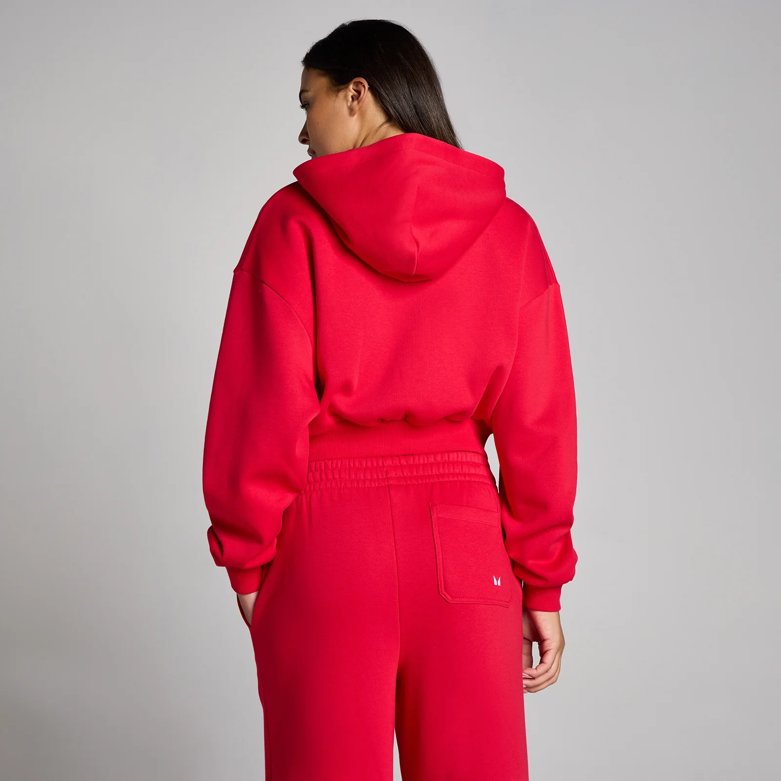 MP Naiste Basic Zip Through Cropped Kapuutsiga Dressipluus - Chilli - XS Pilt 2