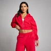 MP Naiste Basic Zip Through Cropped Kapuutsiga Dressipluus - Chilli