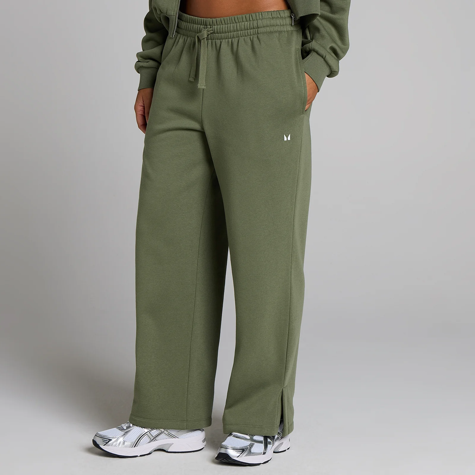 MP Naiste Basics Sirge Säärega Dressipüksid - Washed Olive - S Pilt 1