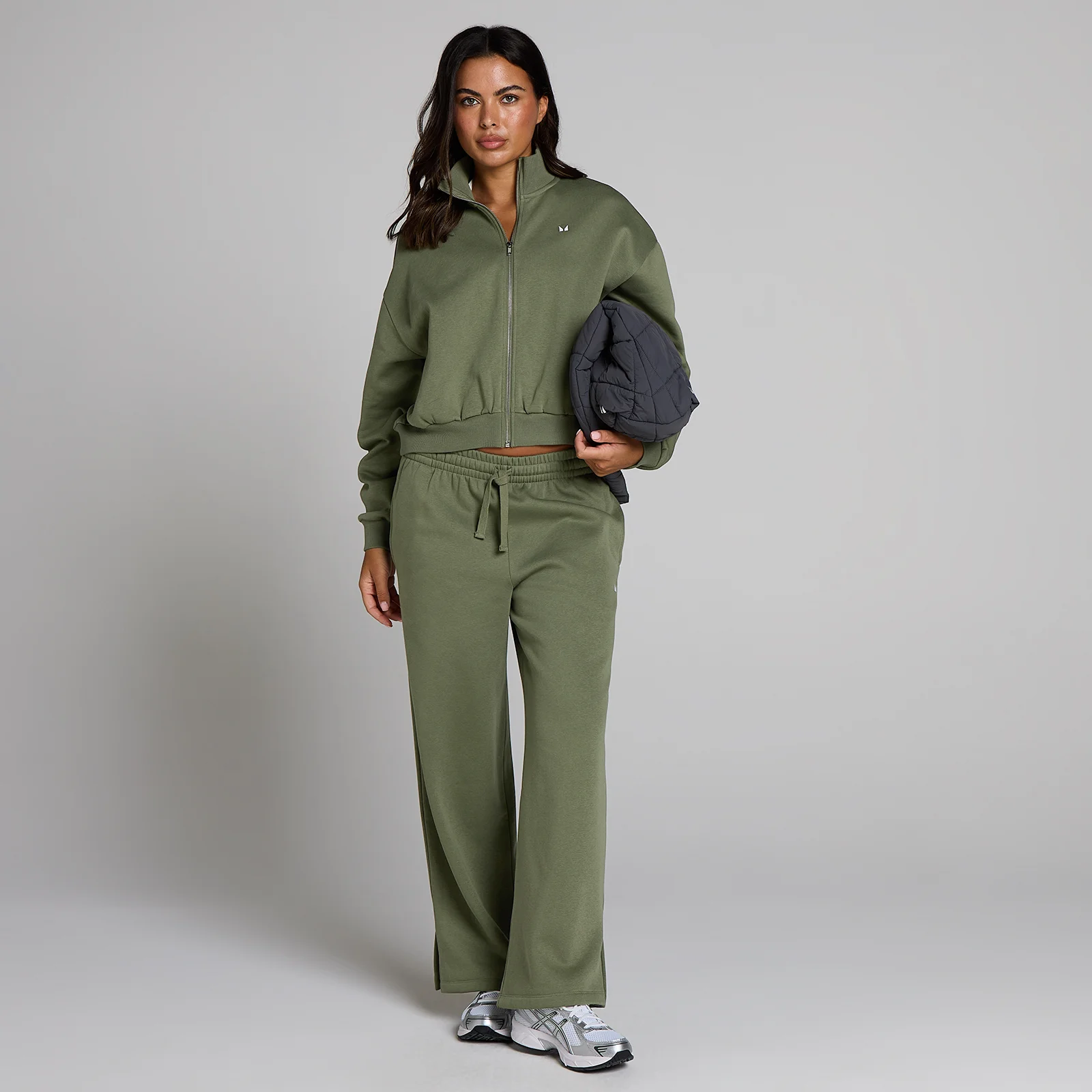 MP Naiste Basics Sirge Säärega Dressipüksid - Washed Olive - S Pilt 3