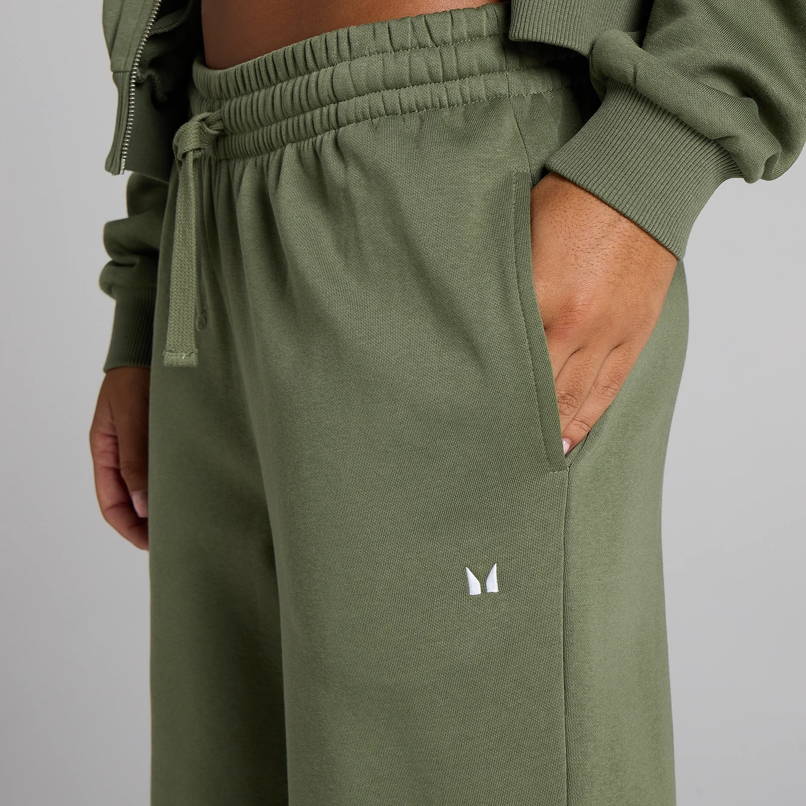 MP Naiste Basics Sirge Säärega Dressipüksid - Washed Olive - S Pilt 4